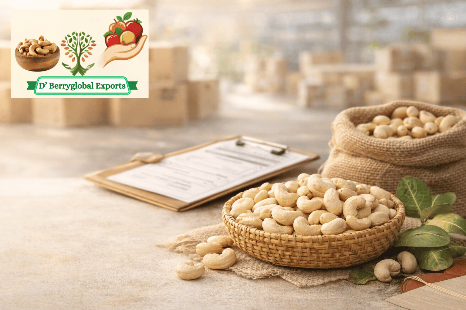 Berry Global Exports premium cashew export packaging and kernels